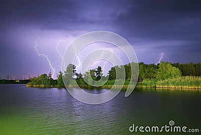 Lightning on the river