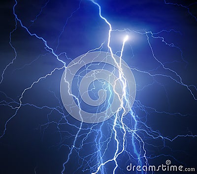 Lightnings during heavy storm