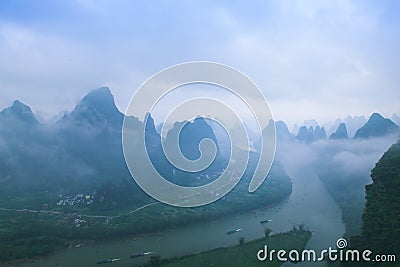 The Lijiang River scenery of spring