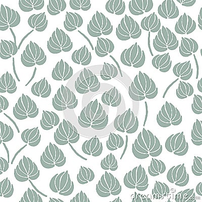 Lily flower leaf seamless pattern