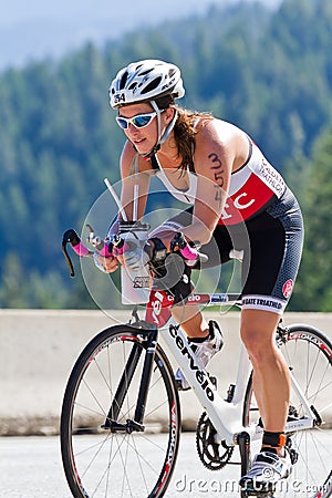 Lindsey Thurman in the Coeur d Alene Ironman cycling event