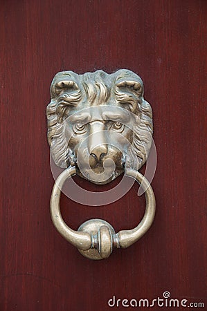 Lion door knocker