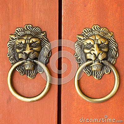 Lion head door knocker