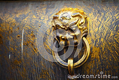 Lion head at Forbidden City, Beijing, China