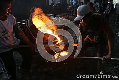 Liquid metal casting production