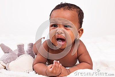 Little african american baby girl crying - Black People