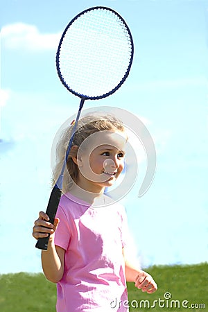 Little badminton player