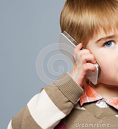 Little boy with phone