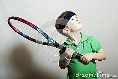 Little Boy.Sport children.Child with Tennis Racket