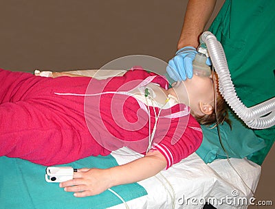 Little Girl Being Sedated Stock Images - Image: 7824854