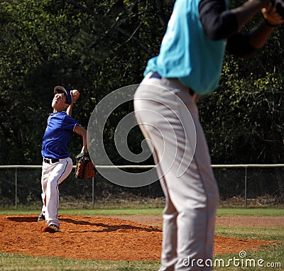 Little league baseball pitcher