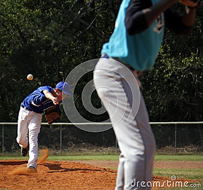 Little league baseball pitcher