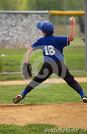 Little league baseball pitcher