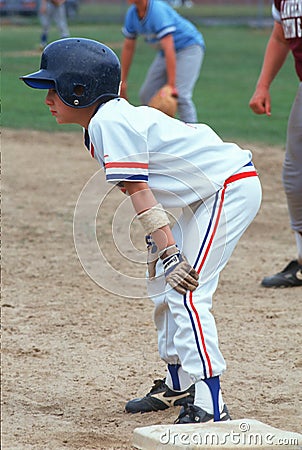 A Little League baseball player