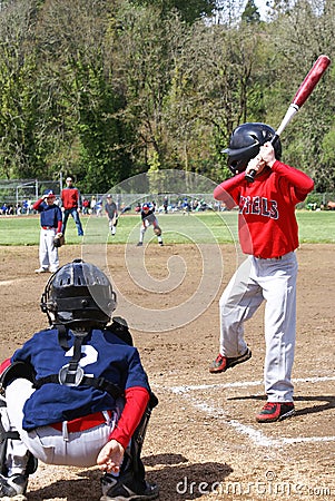 Little League Player Up to Bat