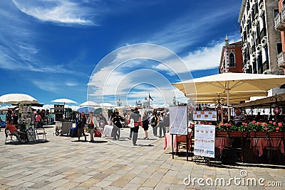 Little shops and tourists in Venice