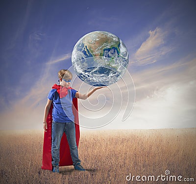 Little superhero save the world