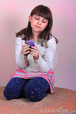Little Tween Girl Texting