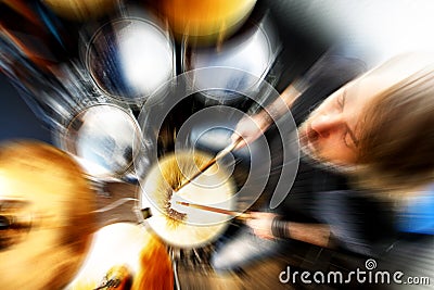tracks Live music and drummer.Music,abstract concept tracks