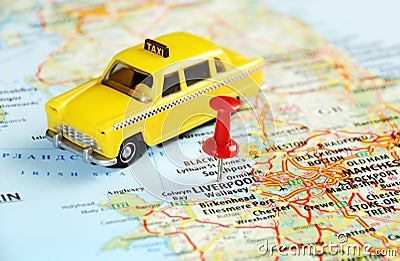 Liverpool UK map taxi