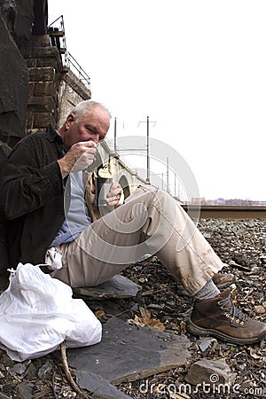 Homeless Man Living Off the Grid