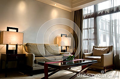 Living room of a luxury 5 star hotel suite