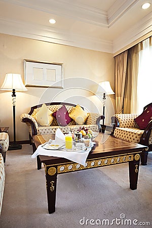 Living room of luxury hotel suite