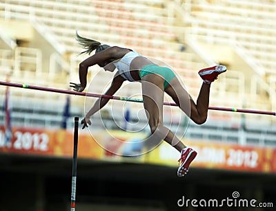 Liz Parnov from Australia celebrates silver medal