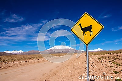 Llama Road Sign