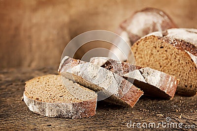 Loaf of black rye bread