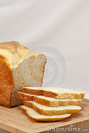 Loaf of homemade white bread sliced