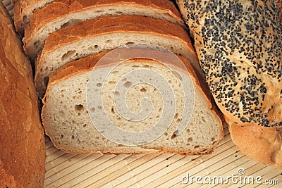 Loaves of bread and bread rolls