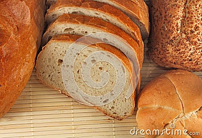 Loaves of bread and bread rolls