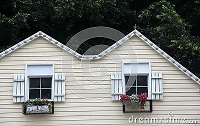 The log cabin With a beautiful window