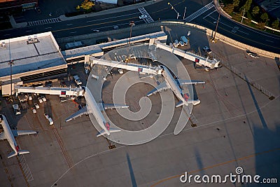 Logan airport and Delta planes