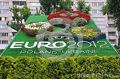 Logo of UEFA EURO 2012 tournament made from flowers