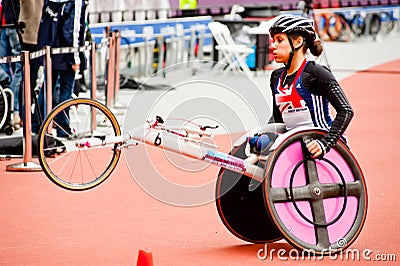London 2012: athlete on wheelchair