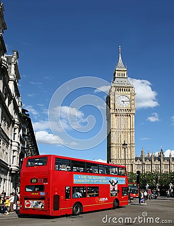 London, Big Ben and Double Decker Bus