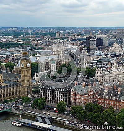 London City aerial view with Big Ben