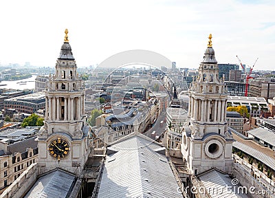 London city view from the top of St. Paul Cathedral