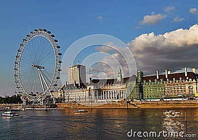 The london eye and Thames river