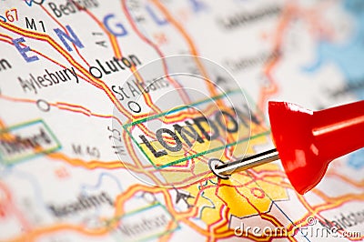 London on a map