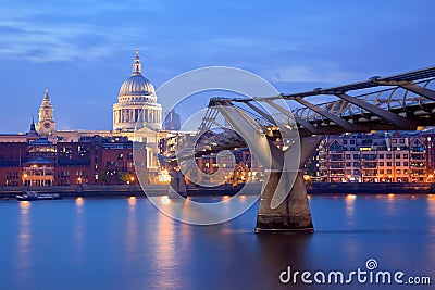 London Millennium bridge and St Paul Cathedral
