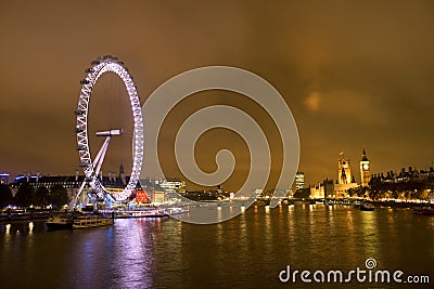 London Millennium Eye and big Benat night
