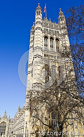 London, the parliament under the English blue sky