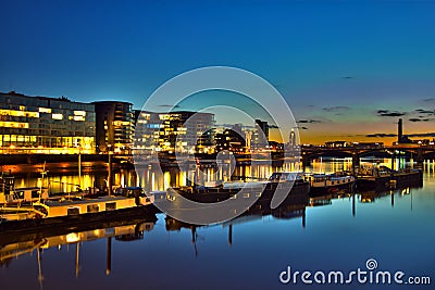 London River bank at sunset