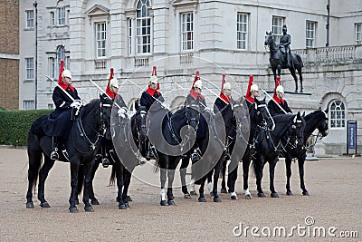 London Royal guards on horses