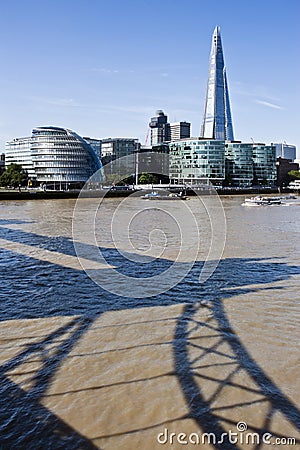 London Skyline with the Shard and Tower Bridge shadow