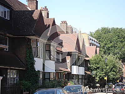 London street in summer in England