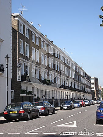 London street in summer in England